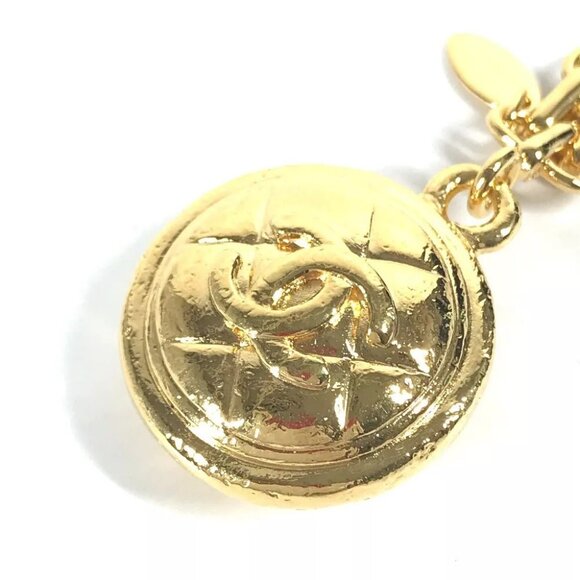 CHANEL Vintage chain CC CC Mark Bag Charm Matelasse Quilted Key Holder - Picture 1 of 12